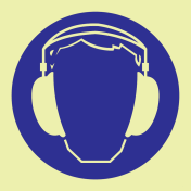 Fotoluminescerende sticker met IMO Sign Ear Protection