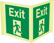 Fotoluminescerend panorama bord met IMO pictogram uitgang