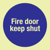 Fotoluminescerende sticker met IMO Sign Fire door keep shut