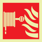 IMO Sign met pictogram van een brandslanghaspel / Fire Hose Reel