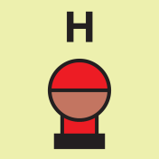 IMO Sign fixed Halon extinguishing bottle in protected area