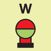 IMO Sign fixed Water extinguishing bottle in protected area