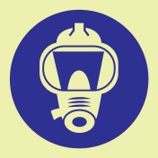 Fotoluminescerende sticker met IMO Sign Breathing Apparatus