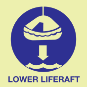 Fotoluminescerende sticker met IMO Sign Lower Liferaft