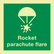 Fotoluminescerende sticker met IMO pictogram en tekst lichtkogels