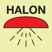 IMO Sign Space Protected by Halon 1301