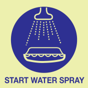 Fotoluminescerende sticker met IMO Sign Start Water Spray