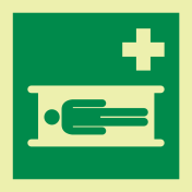 Fotoluminescerende sticker met IMO pictogram brancard