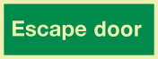 Fotoluminescerende sticker met IMO tekst Escape Door