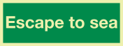 Fotoluminescerende sticker met IMO tekst Escape to sea
