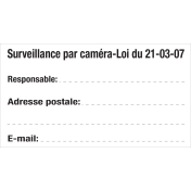 Sticker met tekst voor het invullen van adresgegeven voor de camerabewaking