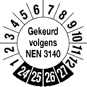 Keuringssticker "NEN 3140"