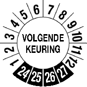 Keuringssticker "Volgende keuring" - 4 jaar (NL)