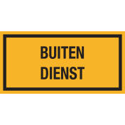Magneetbord met tekst "Buiten Dienst"