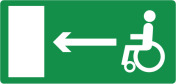 Nooduitgang mindervalide links (bordje)