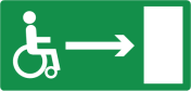 Nooduitgang mindervalide rechts (bordje)
