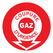 Autocollant coupure d'urgence gaz