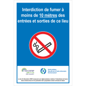 Panneau Ce lieu est sans fumee 10 mètres