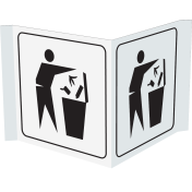 Wit panorama bord voor aanduiden afvalcontainer