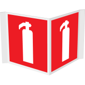 Panorama bord met pictogram van een brandblusser