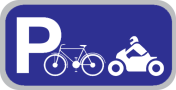 Parkeerbord "Fietsen en Motoren" aluminium 400x200mm