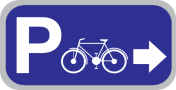 Parkeerbord "Fietsen rechts" aluminium 400x200mm