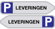 Parkeerbord met pijl "Leveringen" aluminium 850x200mm