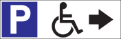 Parkeerbord "Mindervalide rechts" Dibond 340x110mm