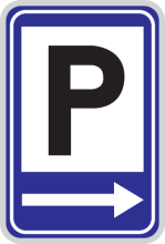 Parkeerbord "Parkeerplaats rechts" aluminium 400x600mm