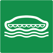 Sticker met pictogram overlevingsboot ISO 7010