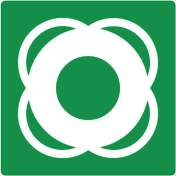 Bord met pictogram reddingsboei ISO 7010