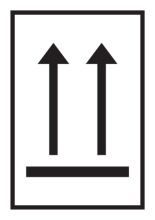 Sticker met pictogram Deze zijde boven zwart