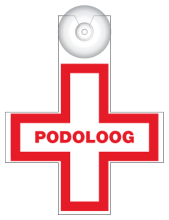 Podoloog op bezoek (bordje)