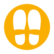 Voeten geel  (Vloersticker)