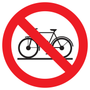 Sticker met pictogram Verboden fietsen te plaatsen (Raamsticker)