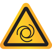 Reflecterende sticker met pictogram "Waarschuwing Automatisch Startende Machine"