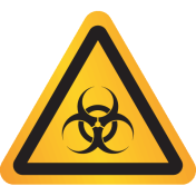 Reflecterende sticker met pictogram "Waarschuwing Biologisch Gevaar"