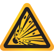 Reflecterende sticker met pictogram "Waarschuwing Explosieve Stoffen"