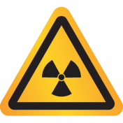 Reflecterende sticker met pictogram "Waarschuwing Radioactieve Stoffen"