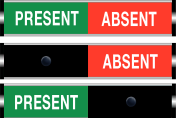 Schuifbord "Present - Absent"