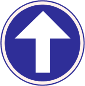 Verplichte richting container signalisatie