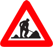 Signalisatie container Werk in uitvoering