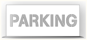 Spuitsjabloon met tekst parking