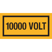 Sticker met tekst "10000 Volt"