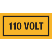 Sticker met tekst "110 Volt"