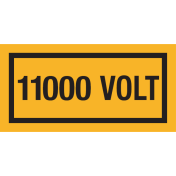 Sticker met tekst "11000 Volt"