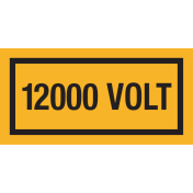 Sticker met tekst "12000 Volt"