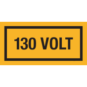 Sticker met tekst "130 Volt"