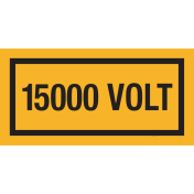 Sticker met tekst "15000 Volt"