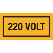 Sticker met tekst "220 Volt"